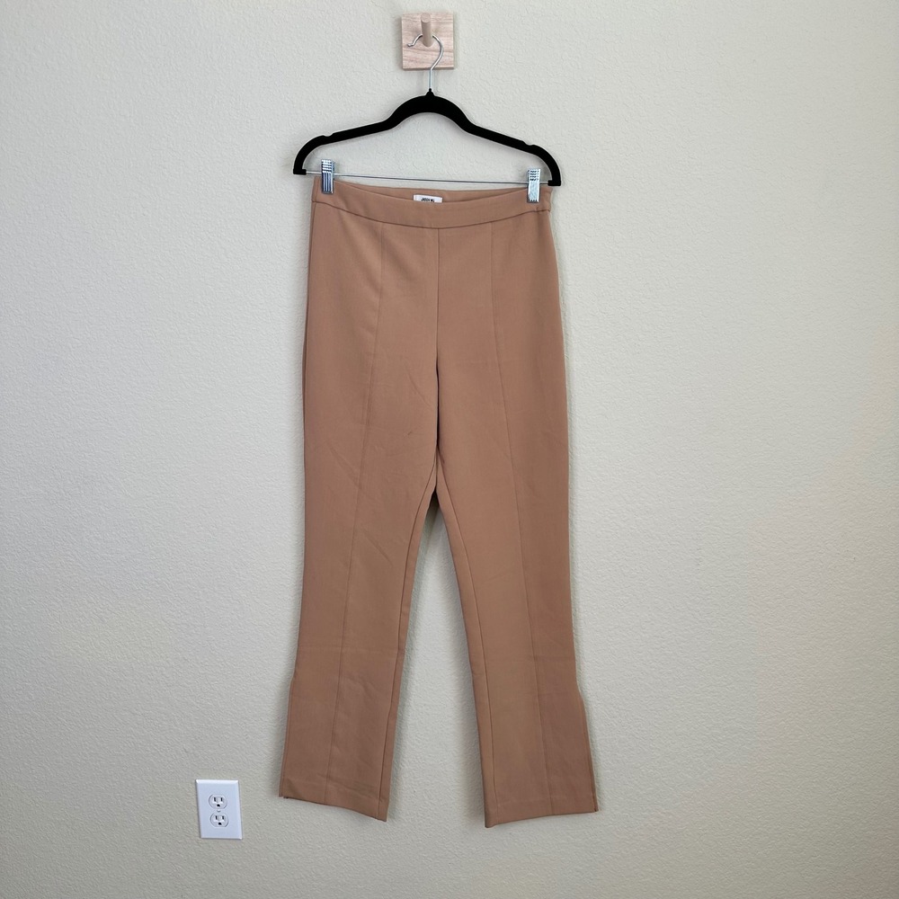 Jason Wu Camel Tan High Waisted Side Slit Flare Trousers Pants Womens Small